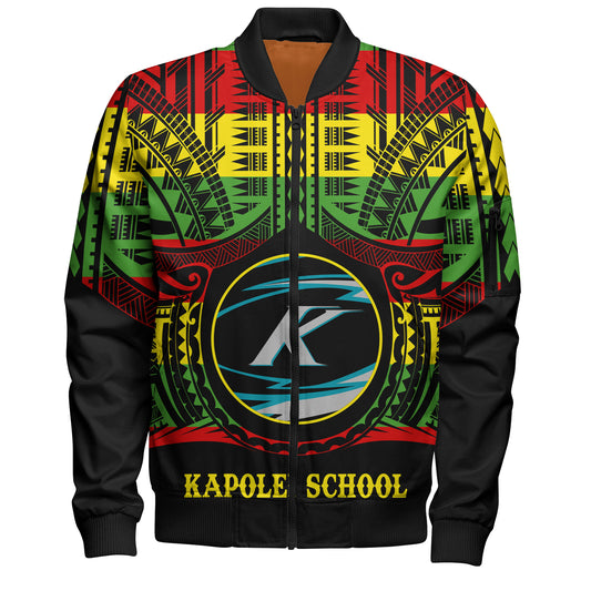 Hawaii Bomber Jacket Kapolei High School Reggae Color Polynesian