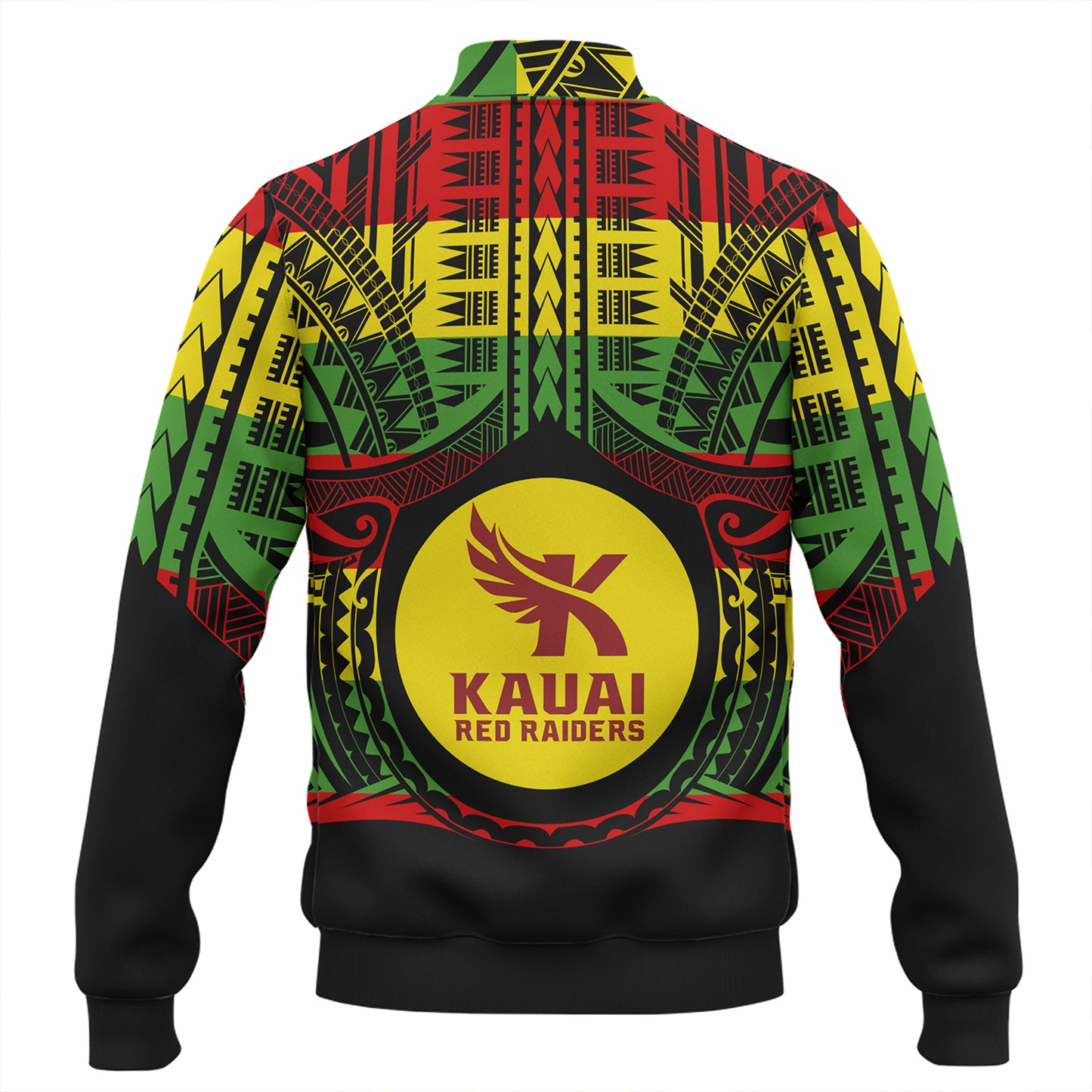 Hawaii Baseball Jacket Kauai High School Reggae Color Polynesian