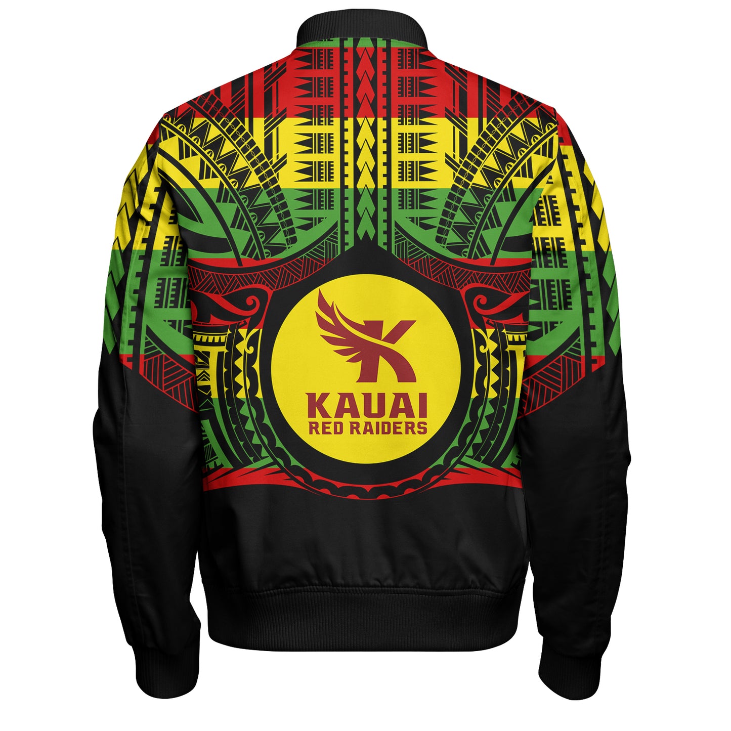 Hawaii Bomber Jacket Kauai High School Reggae Color Polynesian