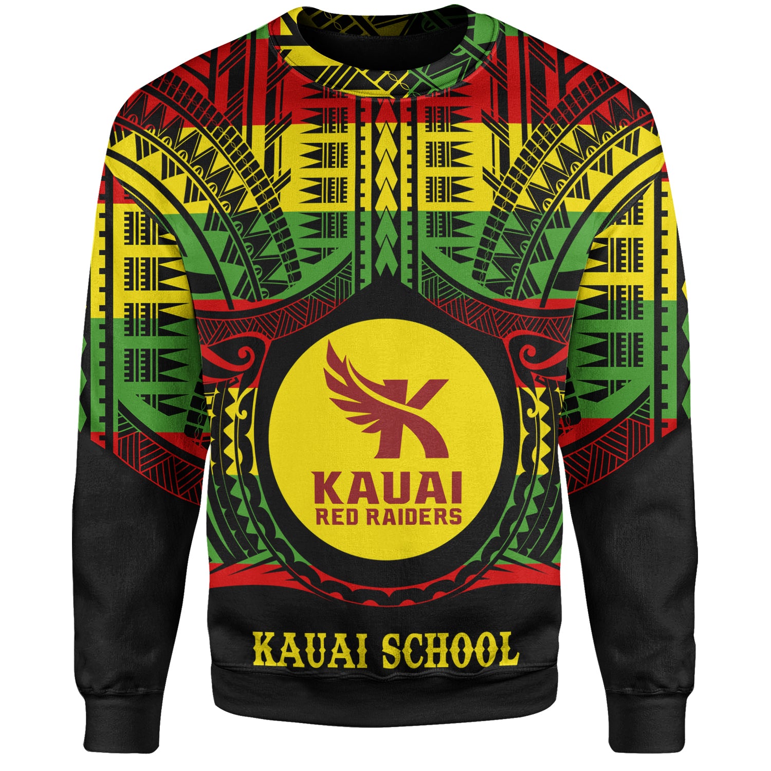 Hawaii Sweatshirt Kauai High School Reggae Color Polynesian