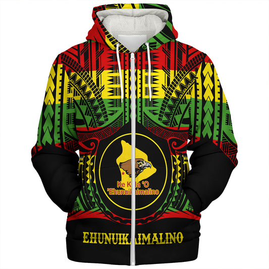 Hawaii Sherpa Hoodie Ke Kula o Ehunuikaimalino Reggae Color Polynesian