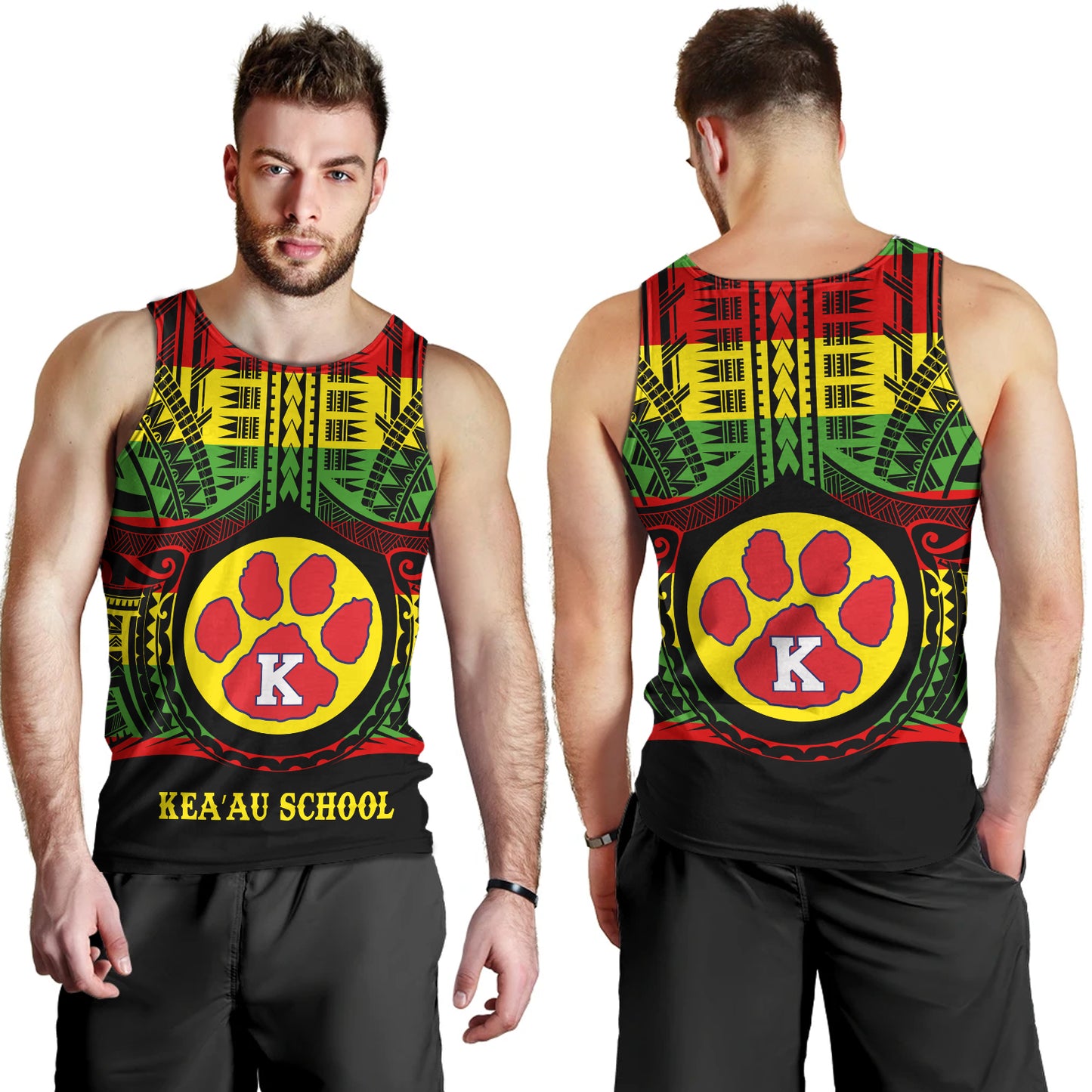 Hawaii Tank Top Keaau High School Reggae Color Polynesian