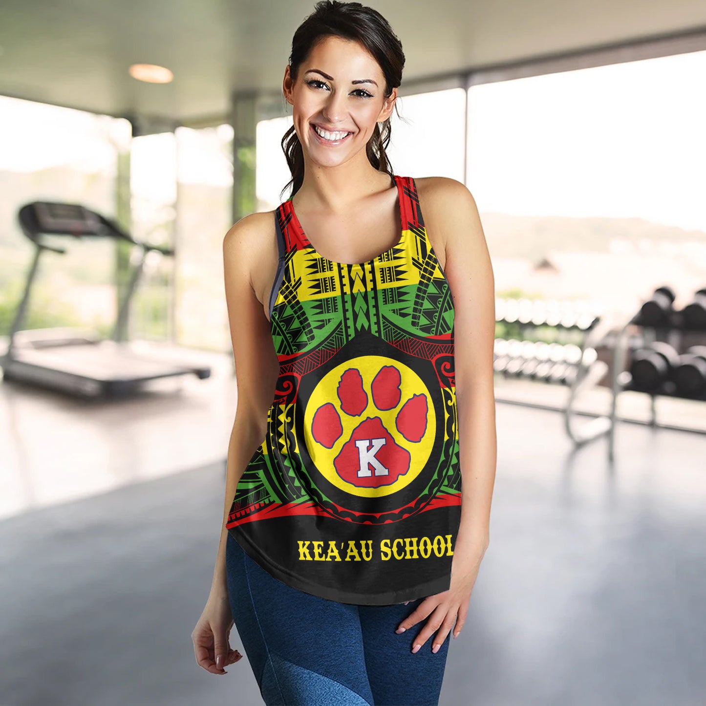 Hawaii Women Tank Keaau High School Reggae Color Polynesian