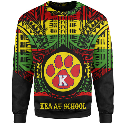 Hawaii Sweatshirt Keaʻau High School Reggae Color Polynesian