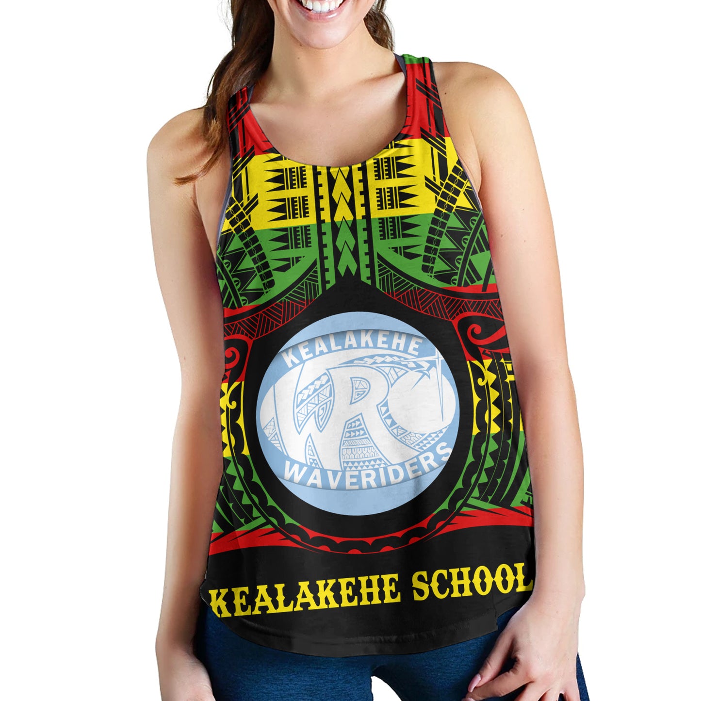 Hawaii Women Tank Kealakehe High School Reggae Color Polynesian