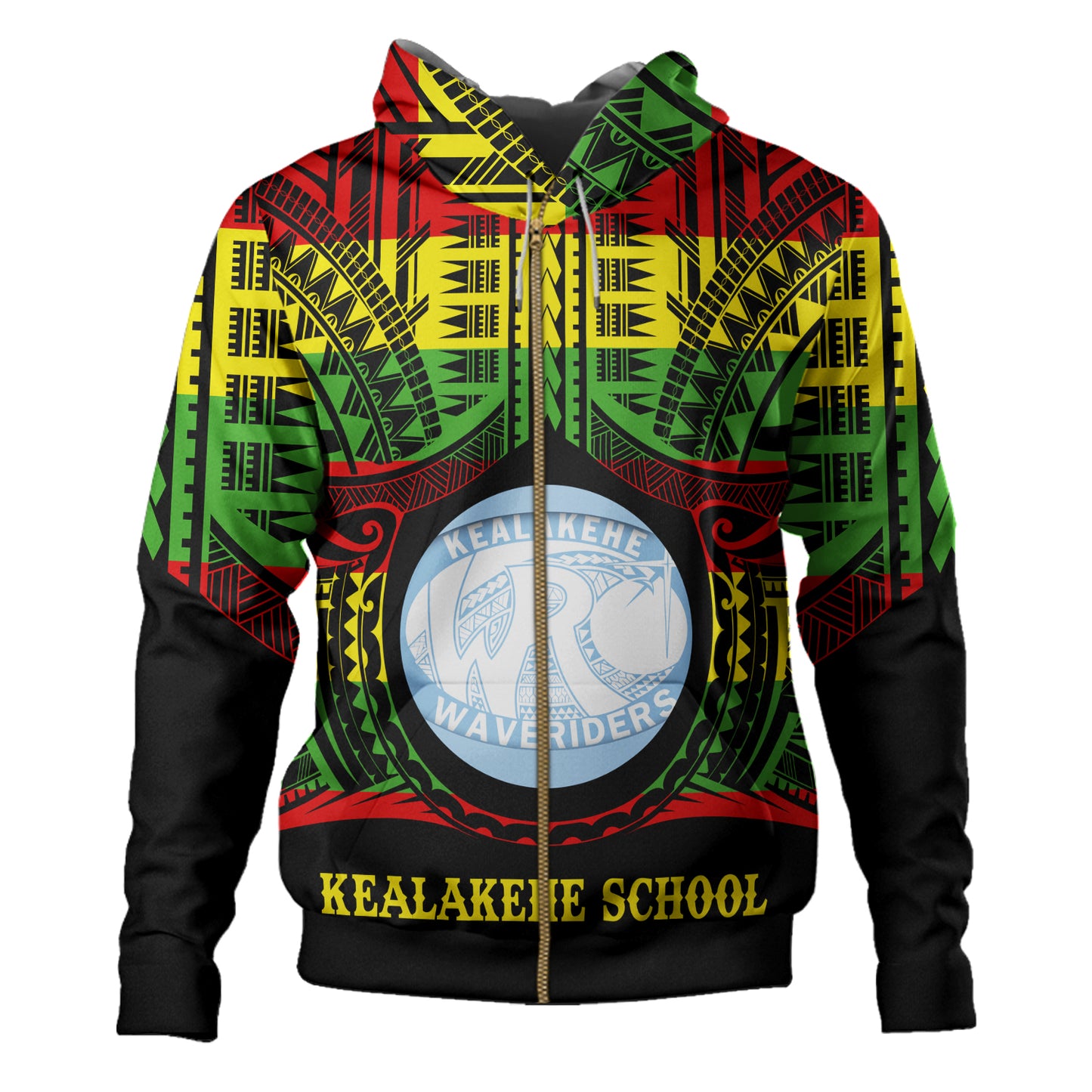 Hawaii Hoodie Kealakehe High School Reggae Color Polynesian