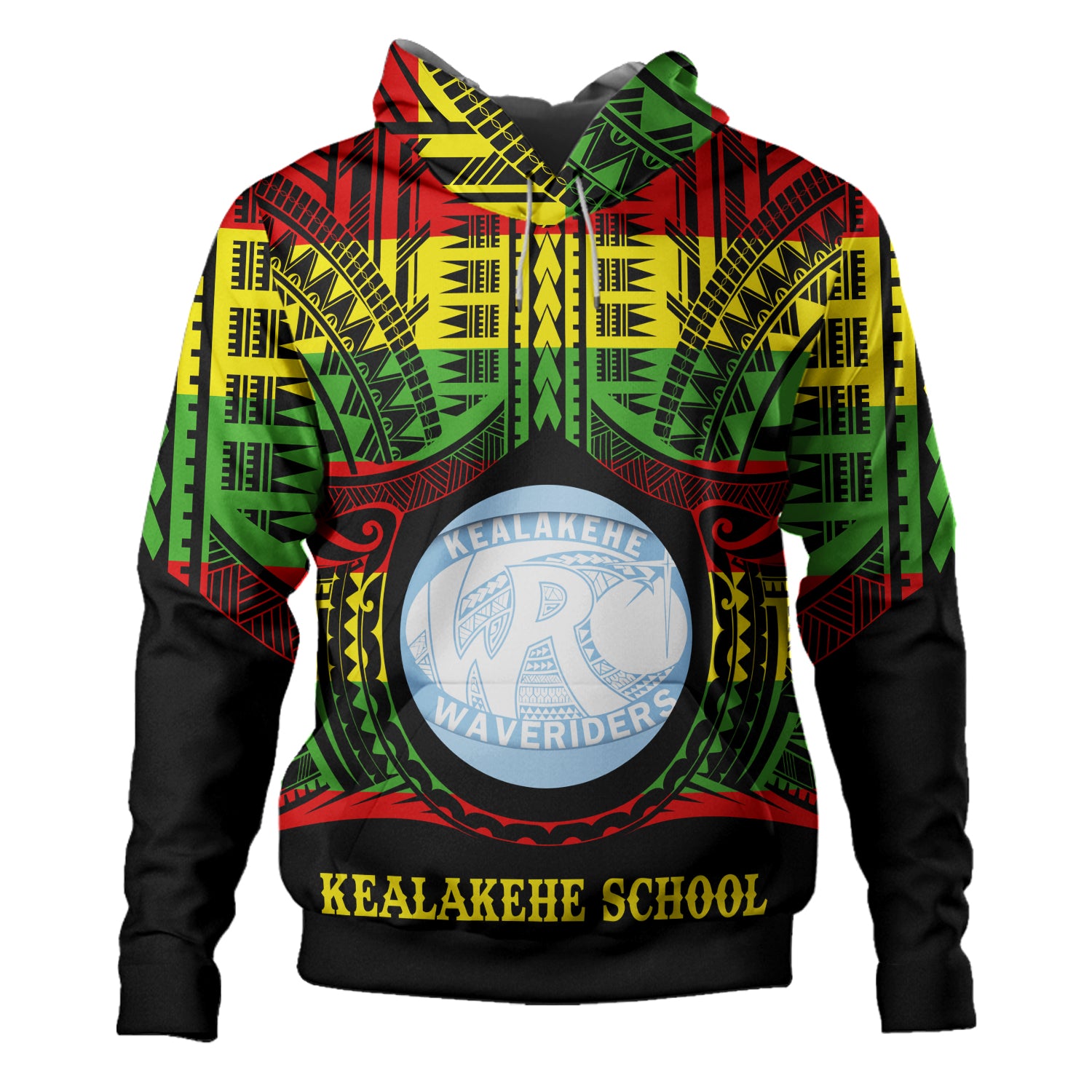 Hawaii Hoodie Kealakehe High School Reggae Color Polynesian
