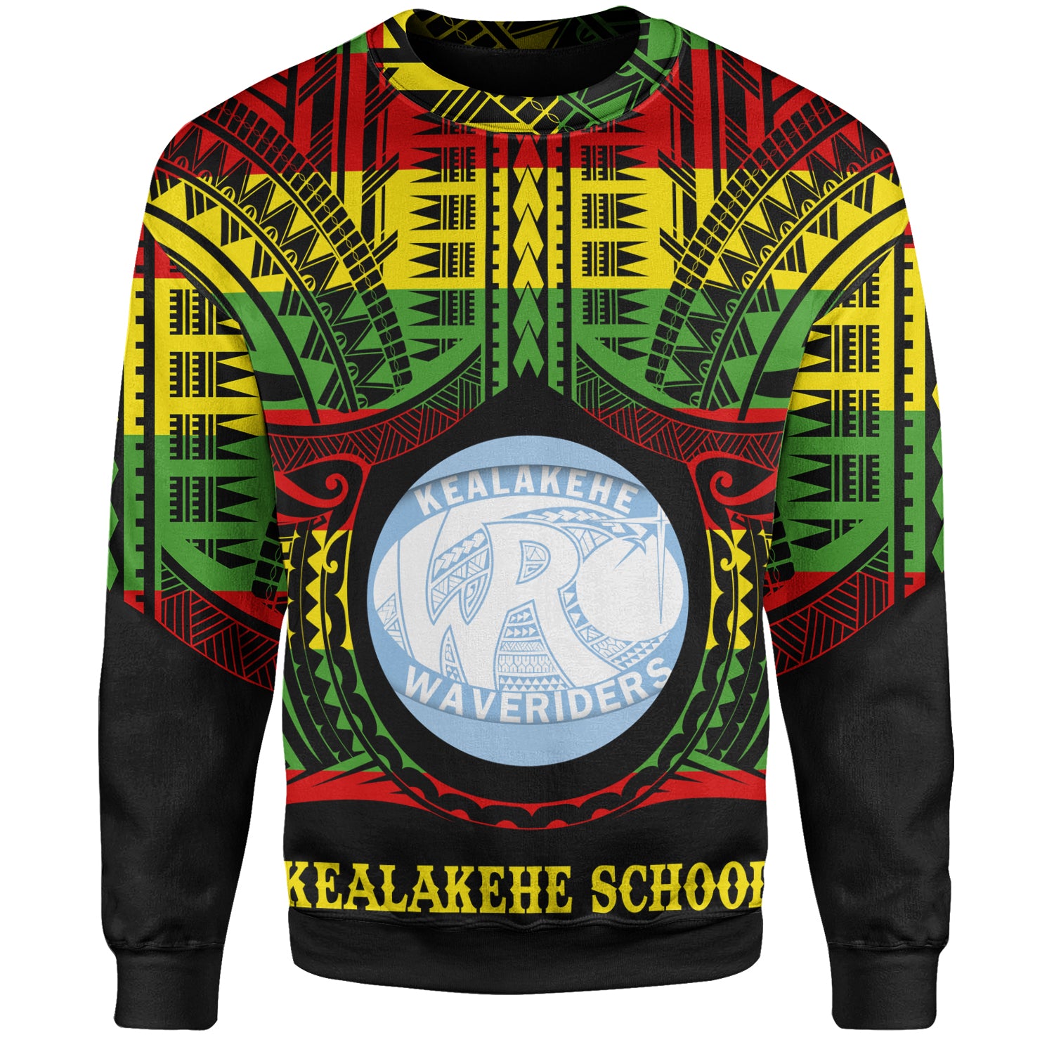 Hawaii Sweatshirt Kealakehe High School Reggae Color Polynesian
