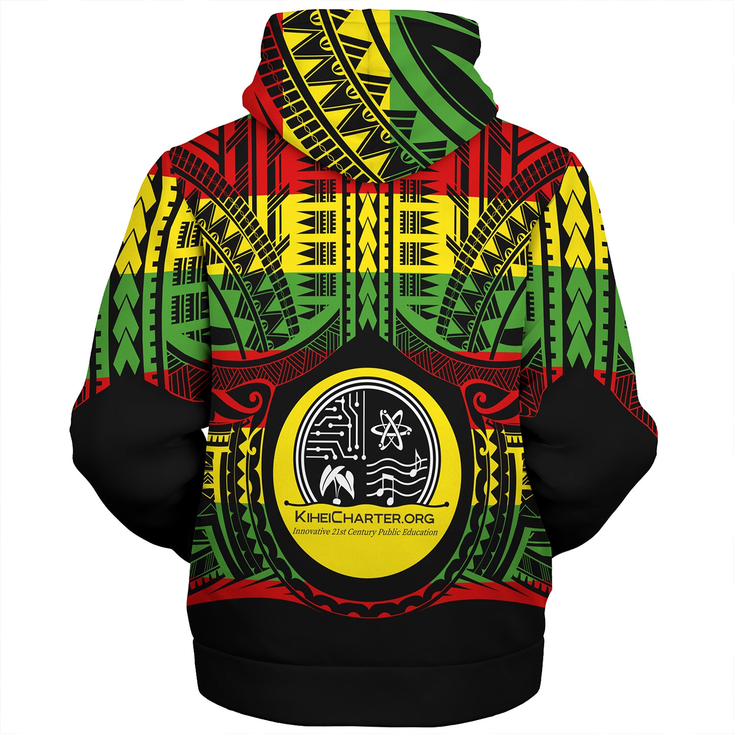 Hawaii Sherpa Hoodie Kihei Charter School Reggae Color Polynesian
