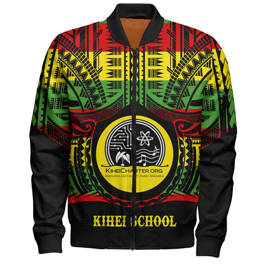 Hawaii Bomber Jacket Kihei Charter School Reggae Color Polynesian