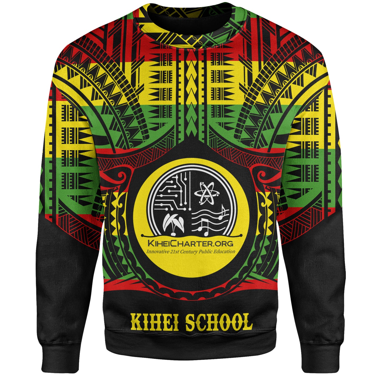 Hawaii Sweatshirt Kihei Charter School Reggae Color Polynesian
