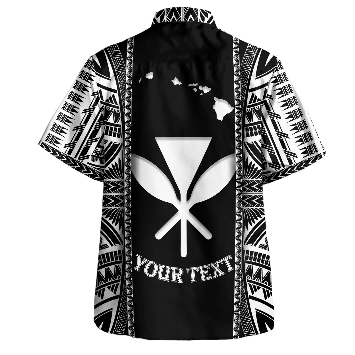 Hawaii Custom Personalised Hawaiian Shirt King Kamekameha Black and White Polynesian