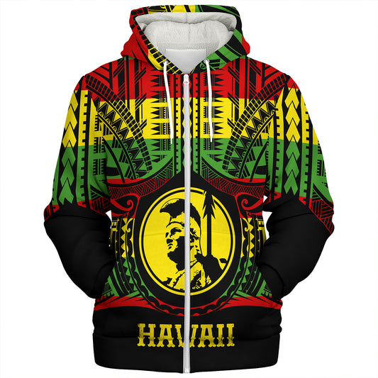 Hawaii Sherpa Hoodie King Kamekameha Hawaii