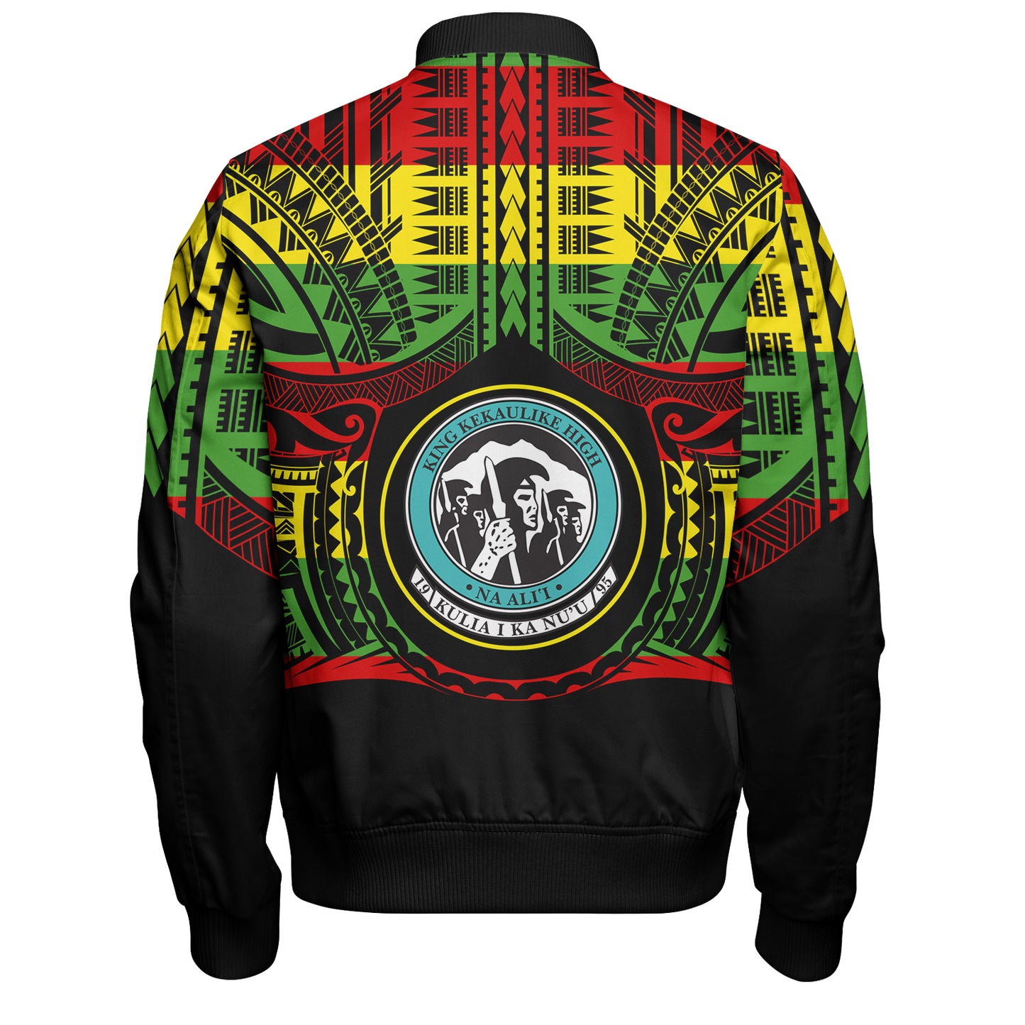 Hawaii Bomber Jacket King Kekaulike High School Reggae Color Polynesian