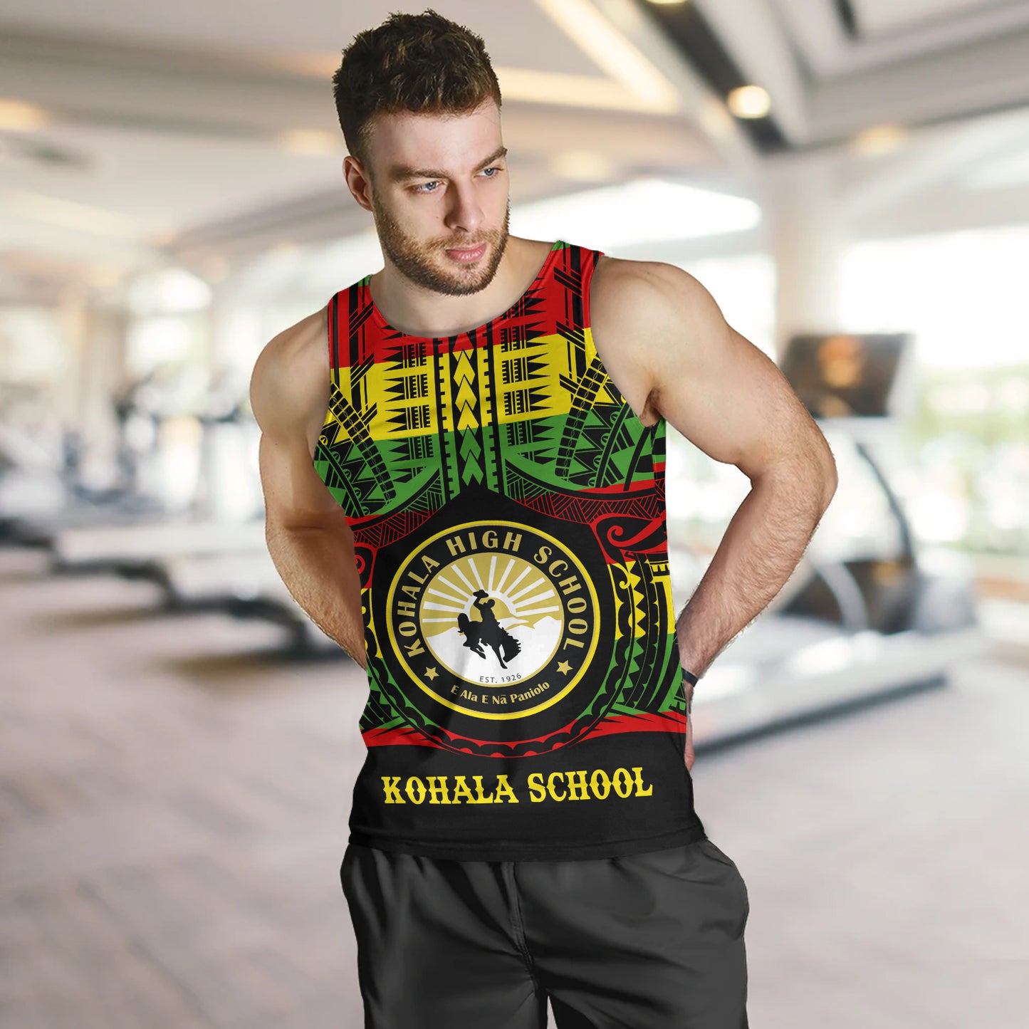 Hawaii Tank Top Kohala High School Reggae Color Polynesian