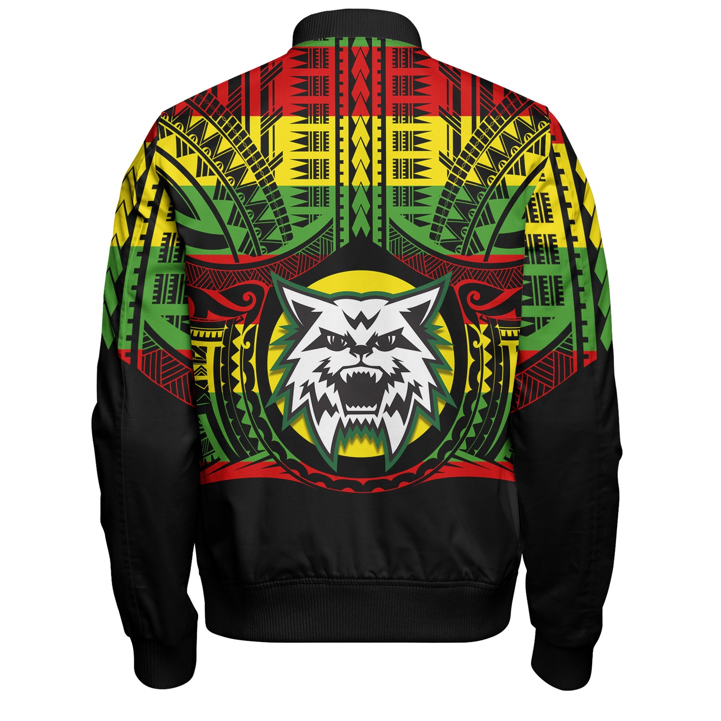 Hawaii Bomber Jacket Konawaena High School Reggae Color Polynesian