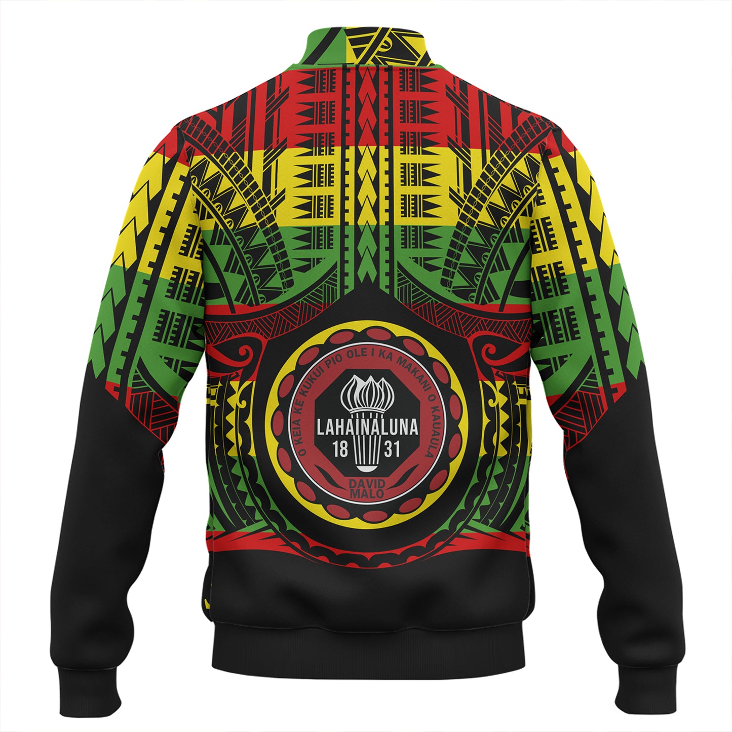 Hawaii Baseball Jacket Lahainaluna High School Reggae Color Polynesian