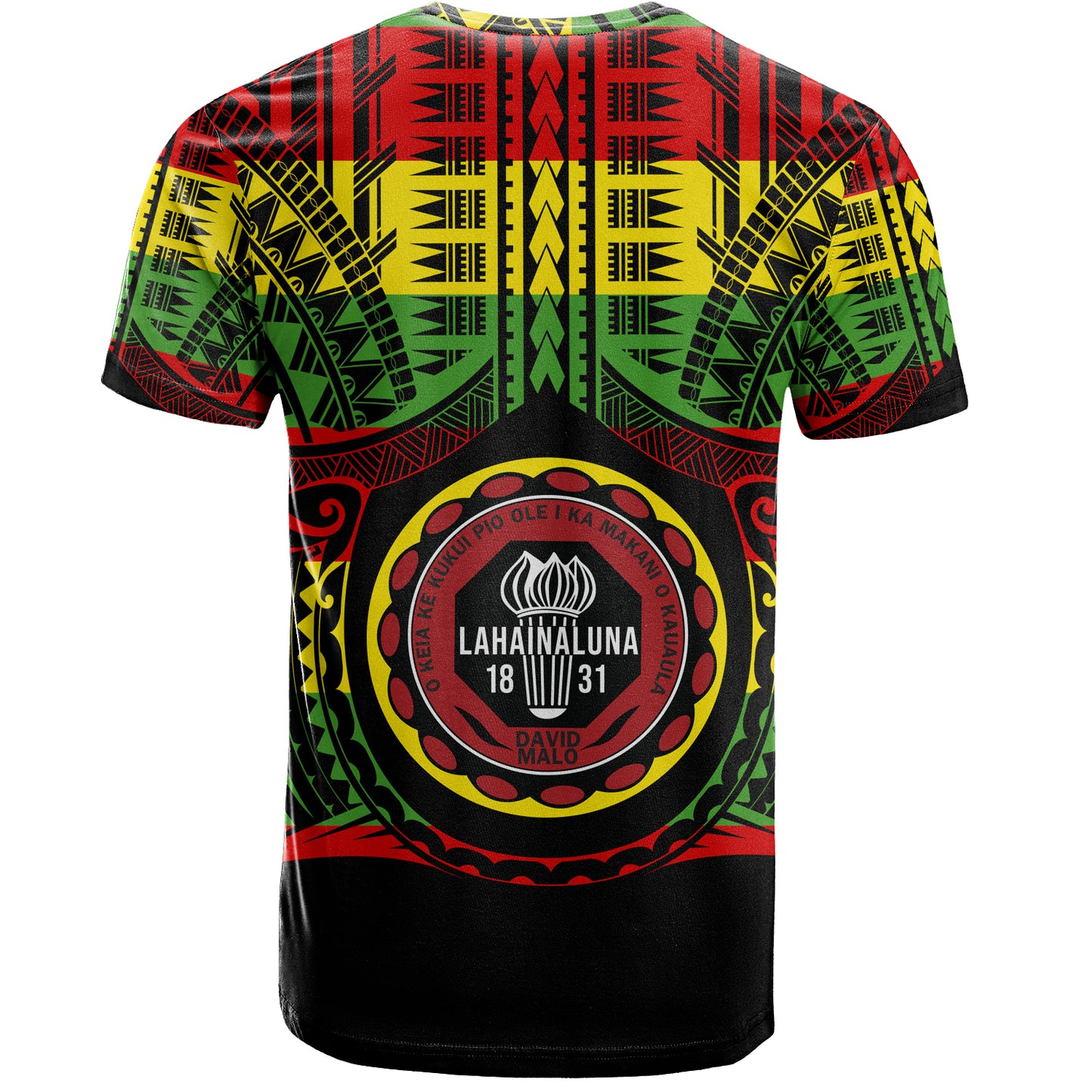 Hawaii T-Shirt Lahainaluna High School Reggae Color Polynesian