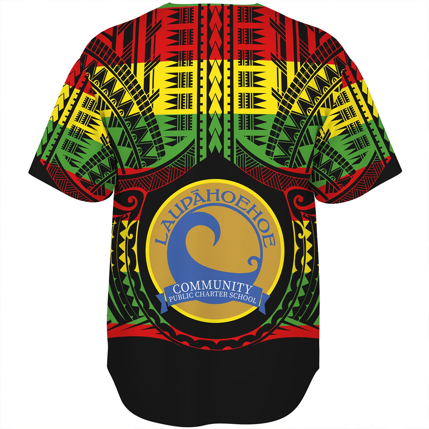 Hawaii Baseball Shirt Laupahoehoe Community Public Charter School Reggae Color Polynesian