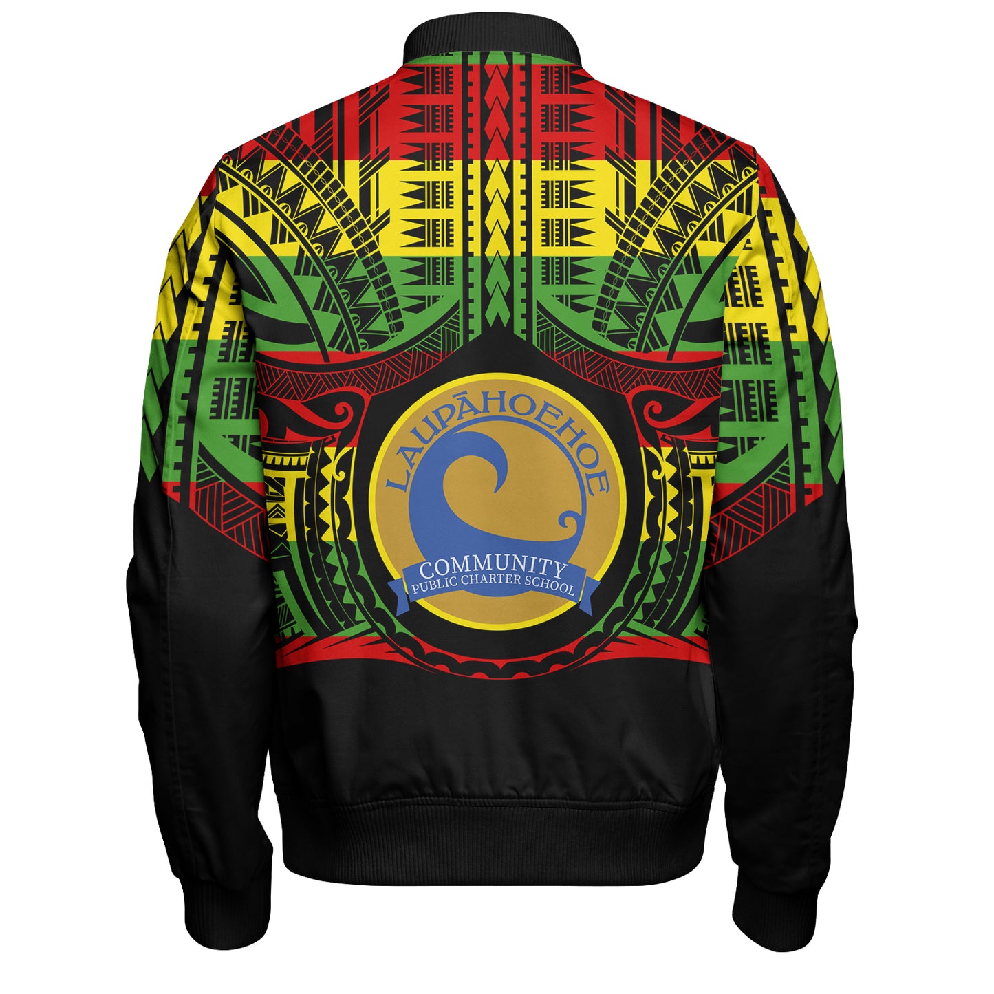 Hawaii Bomber Jacket LaupÄhoehoe Community Public Charter School Reggae Color Polynesian