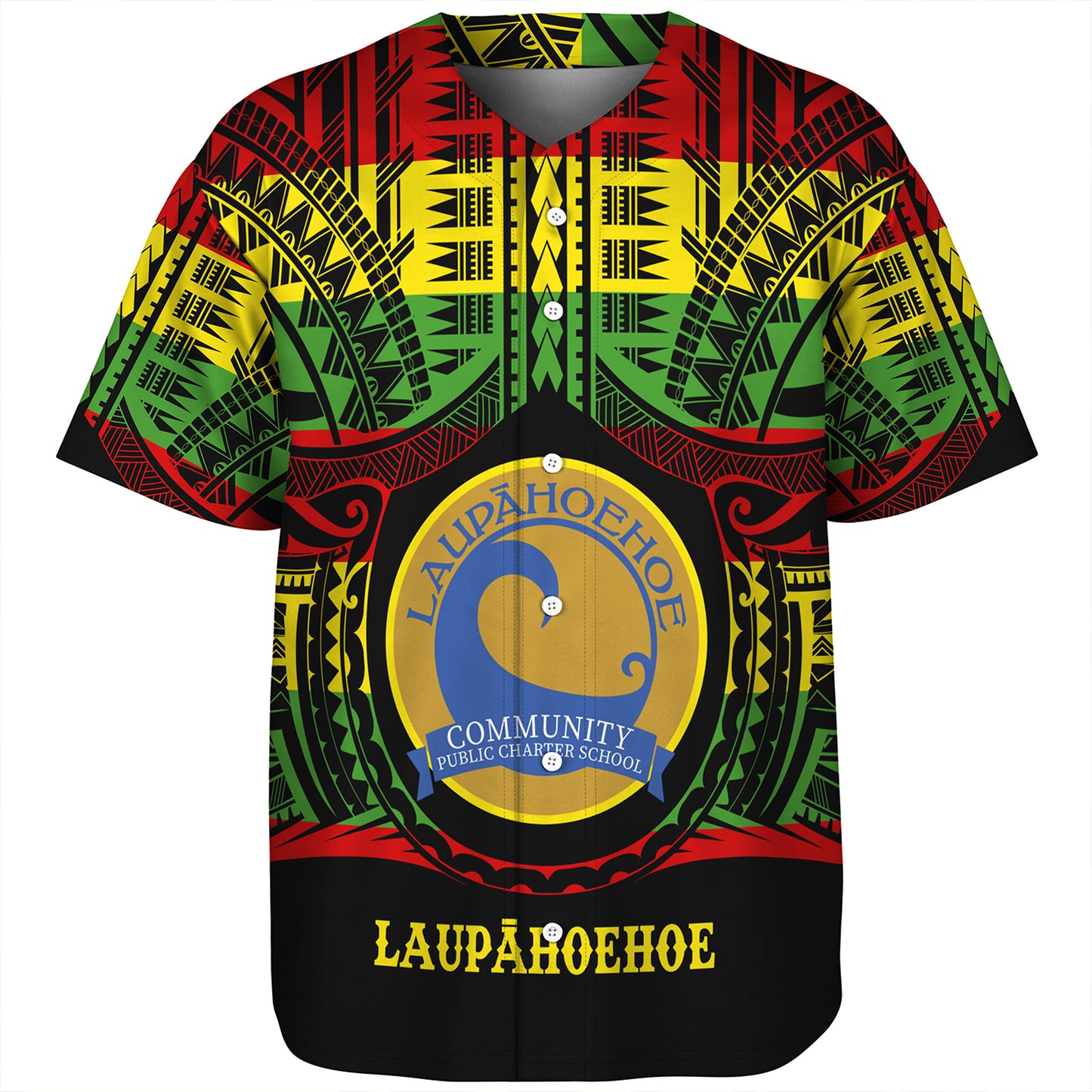 Hawaii Baseball Shirt LaupÄhoehoe Community Public Charter School Reggae Color Polynesian