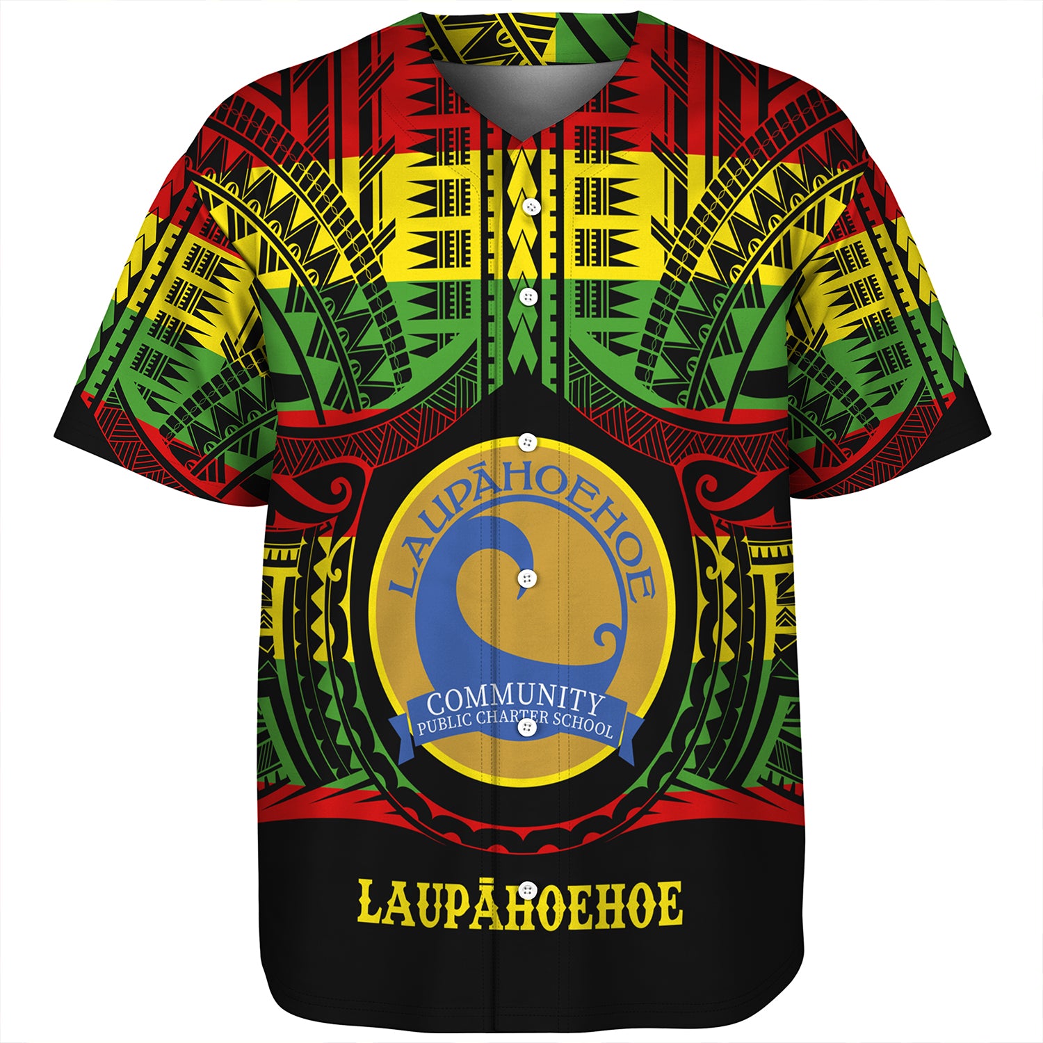 Hawaii Baseball Shirt LaupÄhoehoe Community Public Charter School Reggae Color Polynesian