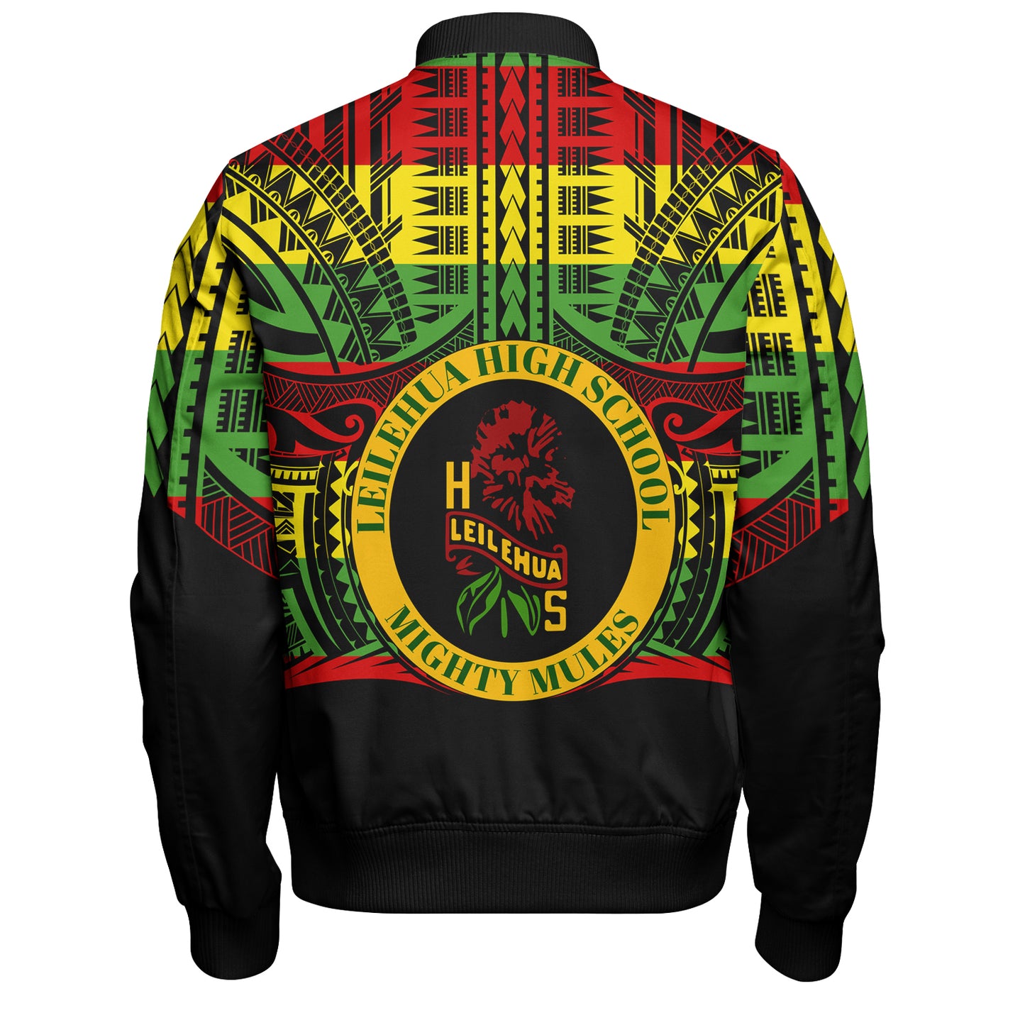 Hawaii Bomber Jacket Leilehua High School Reggae Color Polynesian