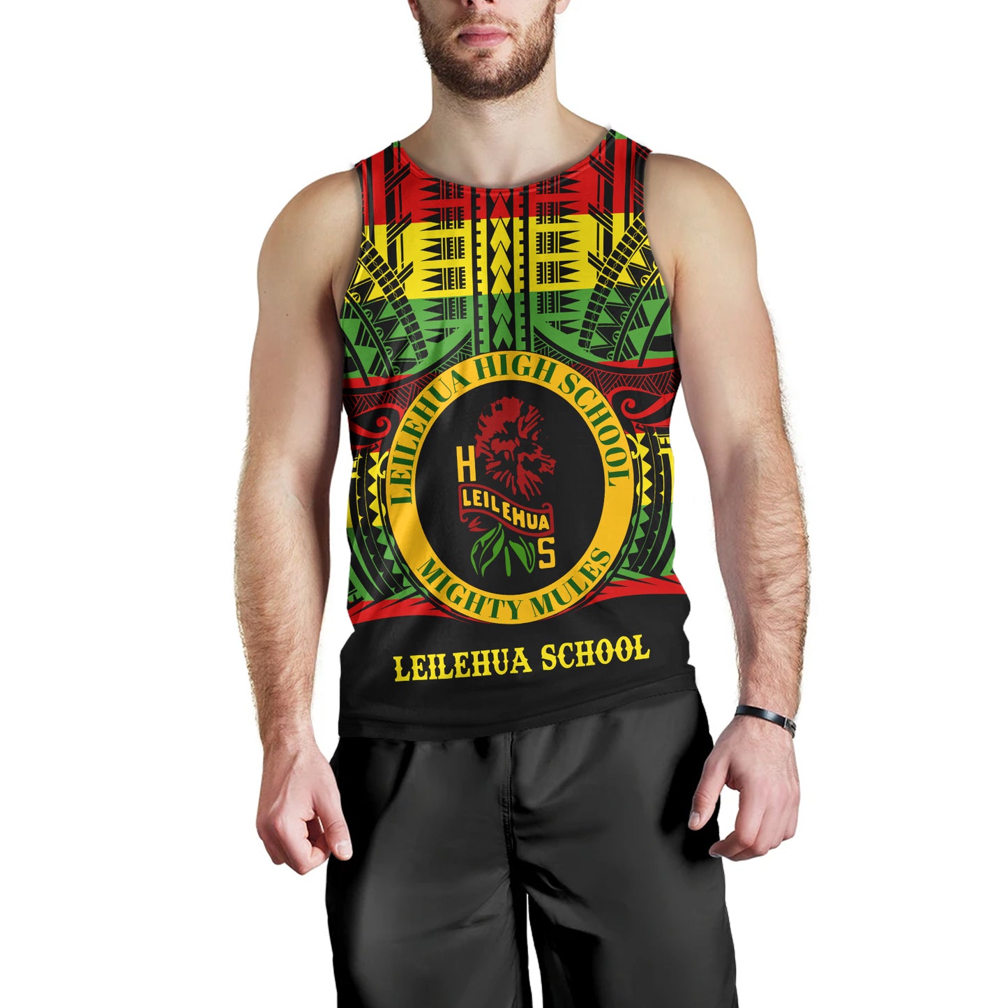 Hawaii Tank Top Leilehua High School Reggae Color Polynesian