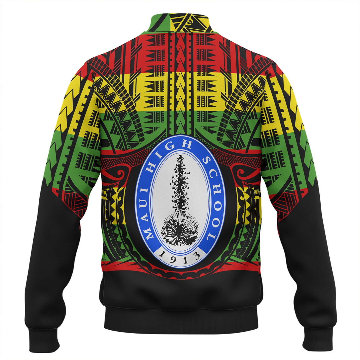Hawaii Baseball Jacket Maui High School Reggae Color Polynesian