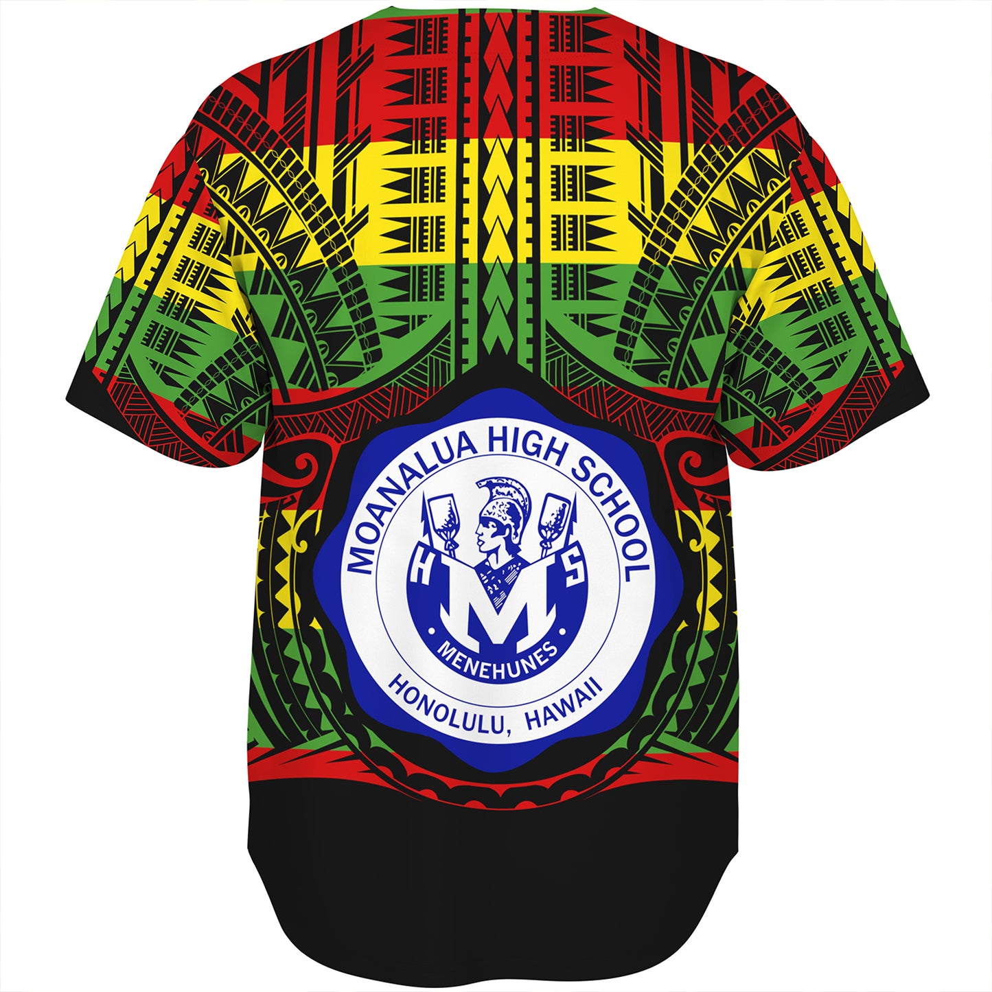 Hawaii Baseball Shirt Moanalua High School Reggae Color Polynesian
