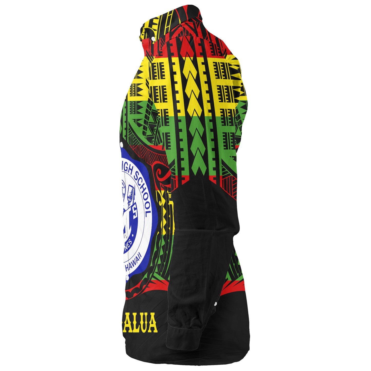 Hawaii Long Sleeve Shirt Moanalua High School Reggae Color Polynesian