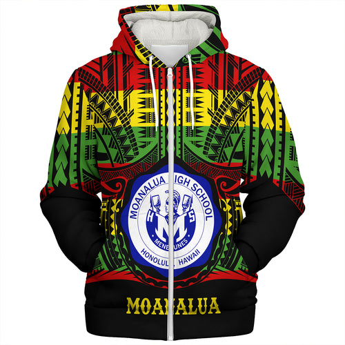 Hawaii Sherpa Hoodie Moanalua High School Reggae Color Polynesian