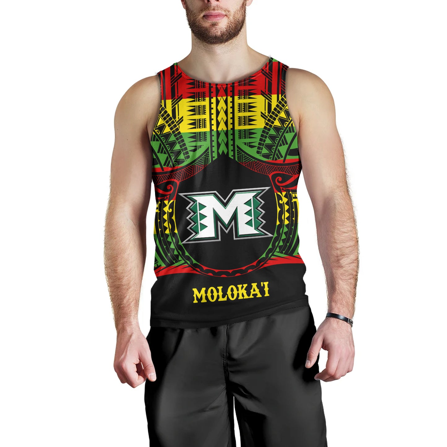 Hawaii Tank Top Moloka'i High School Reggae Color Polynesian
