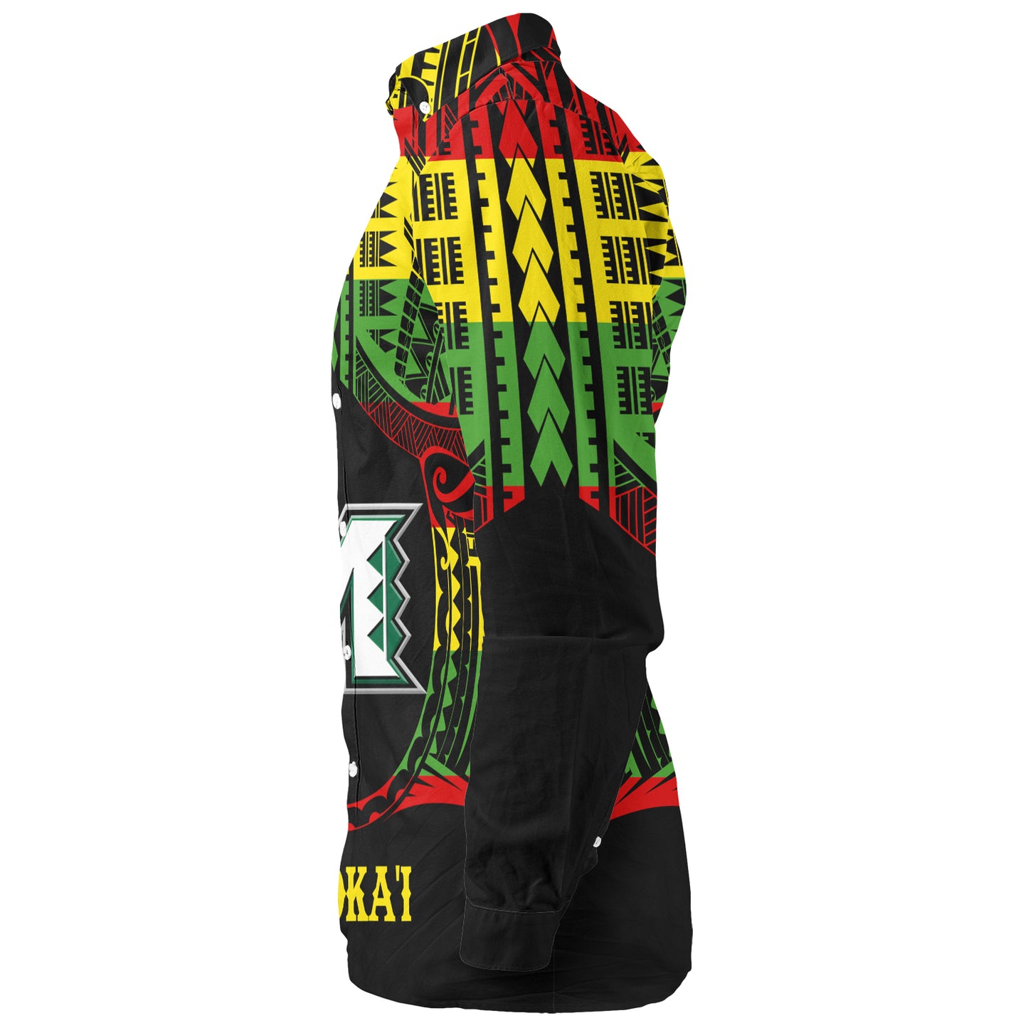 Hawaii Long Sleeve Shirt Moloka'i High School Reggae Color Polynesian