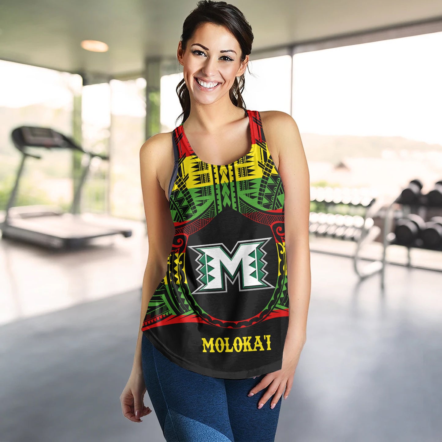 Hawaii Women Tank Moloka'i High School Reggae Color Polynesian