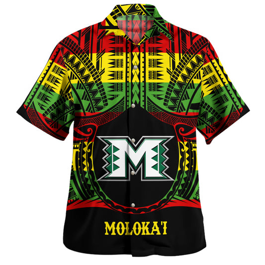 Hawaii Hawaiian Shirt Moloka'i High School Reggae Color Polynesian