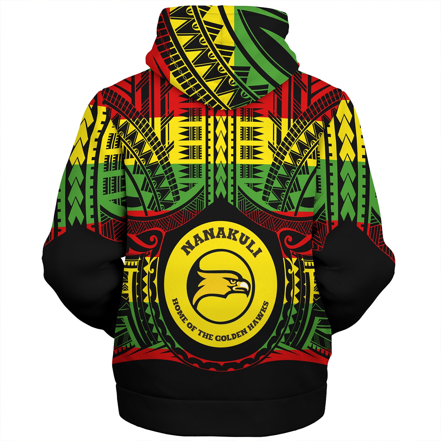 Hawaii Sherpa Hoodie Nanakuli High and Intermediate School Reggae Color Polynesian