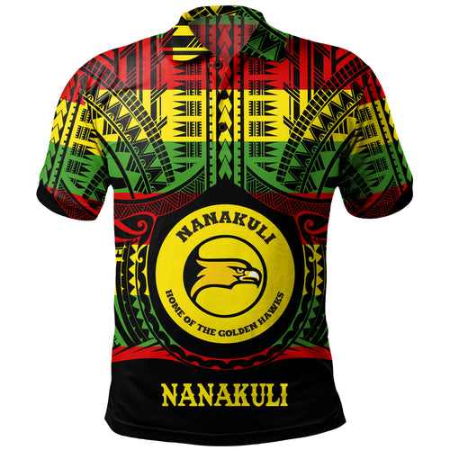 Hawaii Polo Shirt Nanakuli High and Intermediate School Reggae Color Polynesian