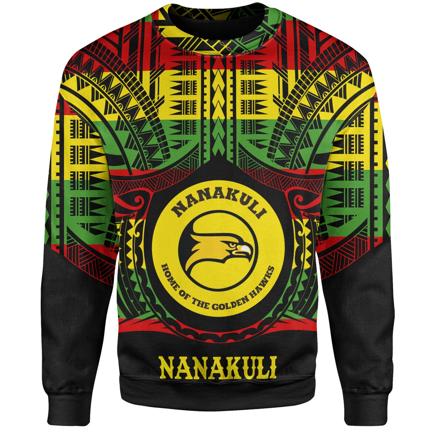 Hawaii Sweatshirt Nanakuli High and Intermediate School Reggae Color Polynesian