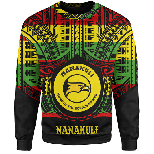 Hawaii Sweatshirt Nanakuli High and Intermediate School Reggae Color Polynesian