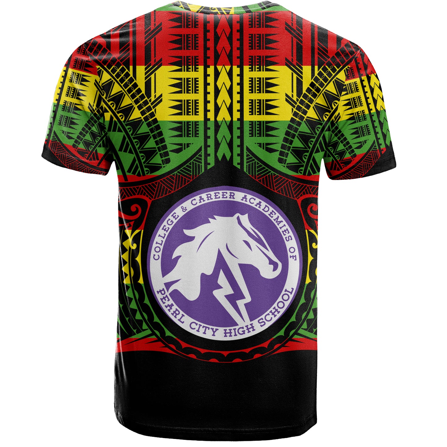 Hawaii T-Shirt Pearl City High School Reggae Color Polynesian