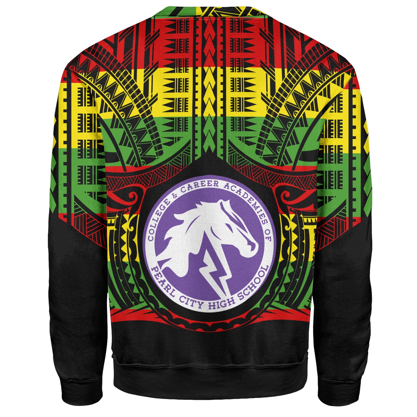 Hawaii Sweatshirt Pearl City High School Reggae Color Polynesian