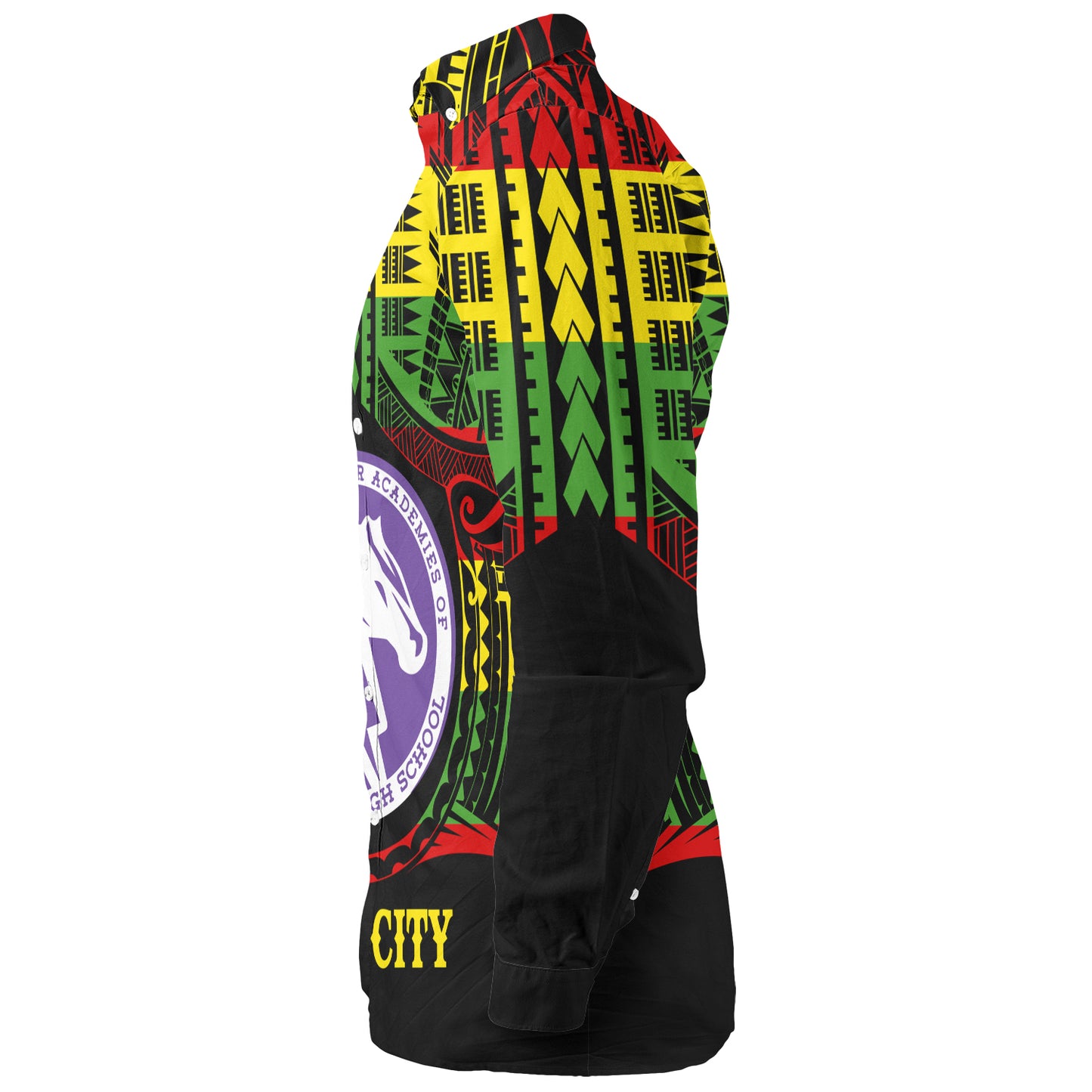 Hawaii Long Sleeve Shirt Pearl City High School Reggae Color Polynesian