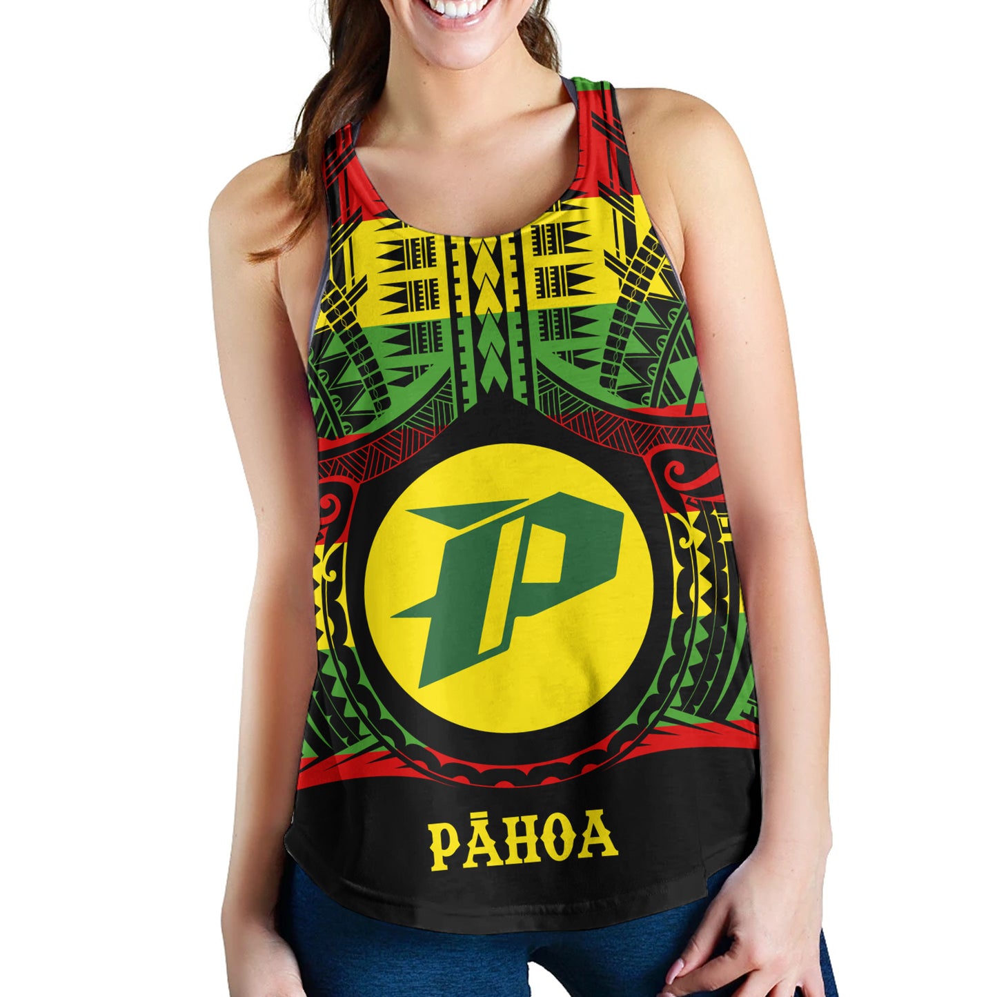Hawaii Women Tank PÄhoa High & Intermediate Shool Reggae Color Polynesian