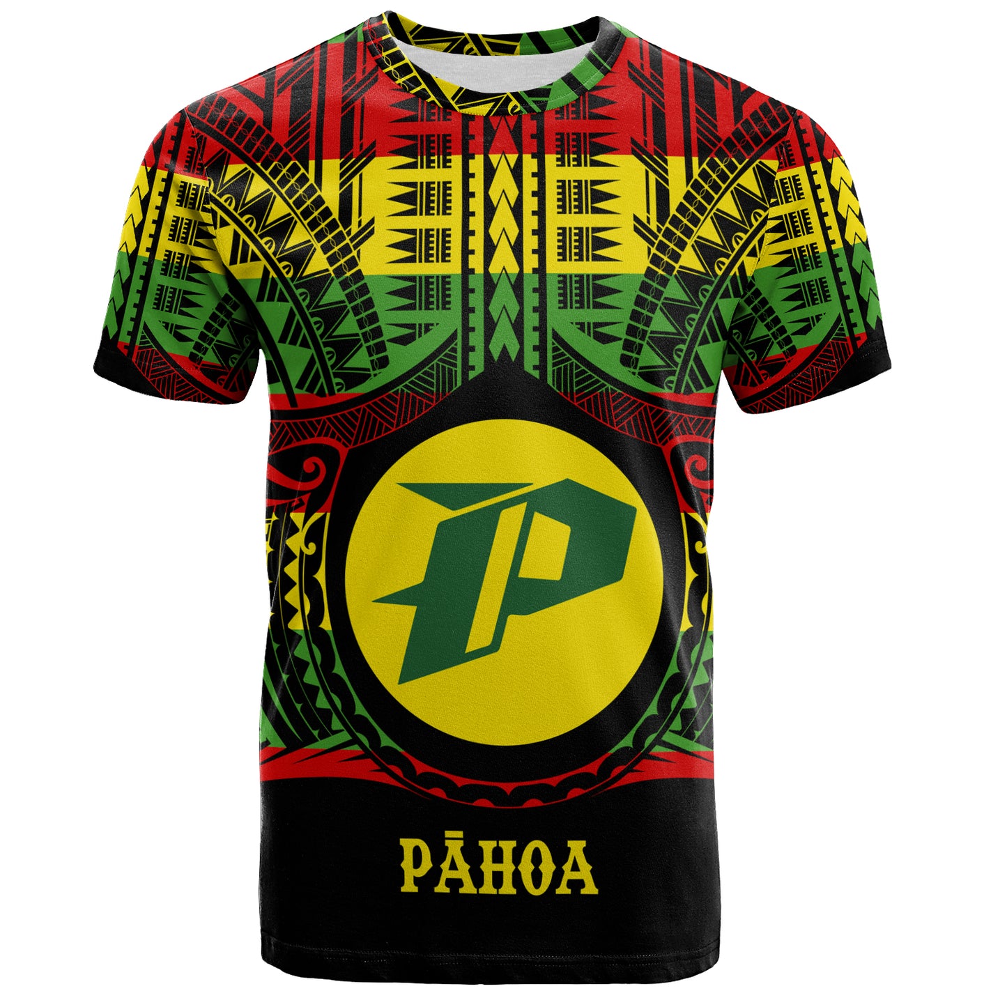 Hawaii T-Shirt PÄhoa High & Intermediate Shool Reggae Color Polynesian