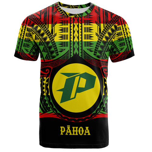 Hawaii T-Shirt PÄhoa High & Intermediate Shool Reggae Color Polynesian