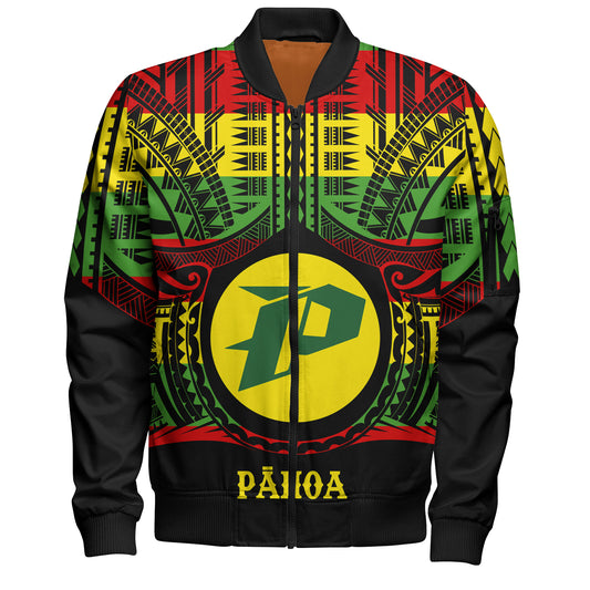 Hawaii Bomber Jacket PÄhoa High & Intermediate Shool Reggae Color Polynesian