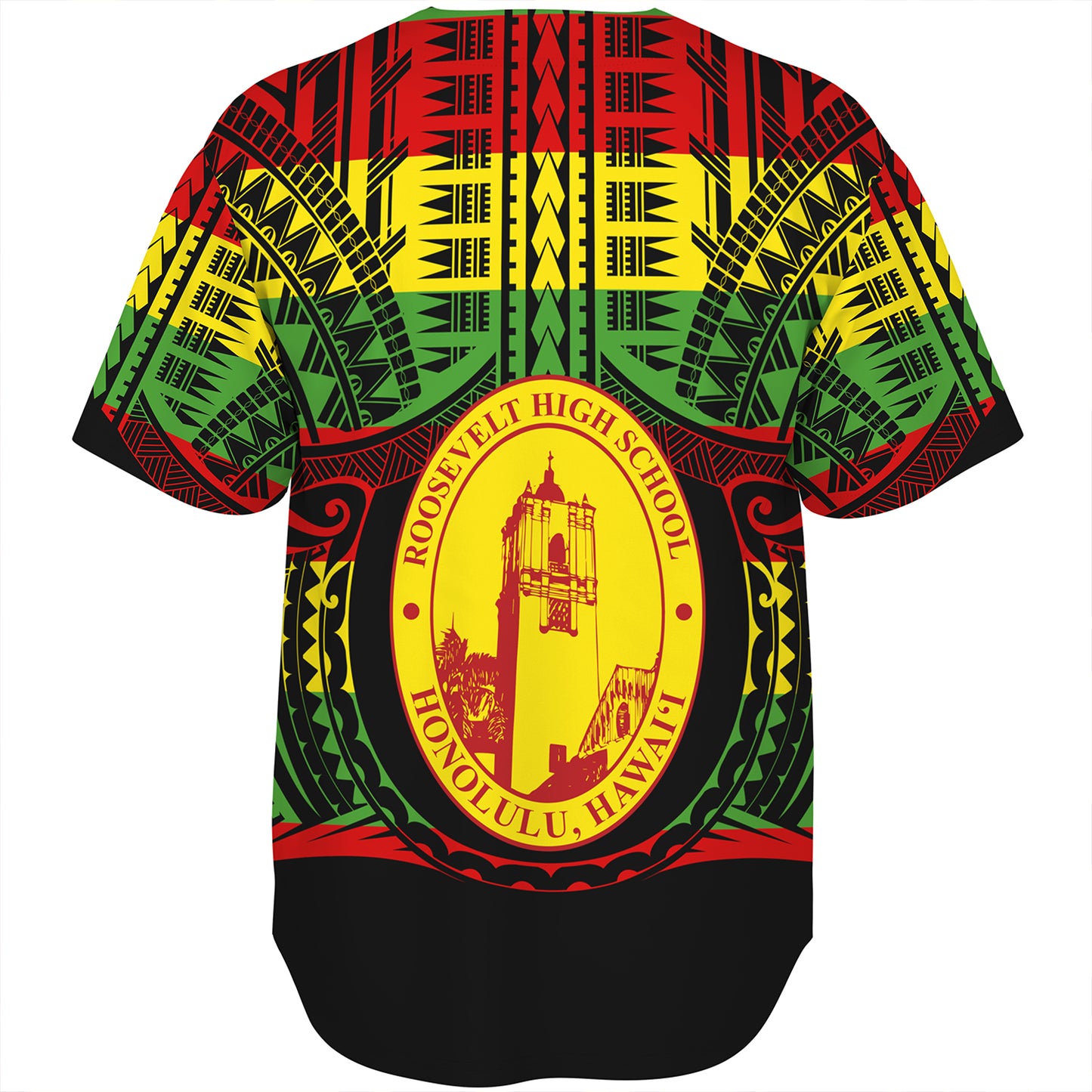 Hawaii Baseball Shirt President Theodore Roosevelt High School Reggae Color Polynesian