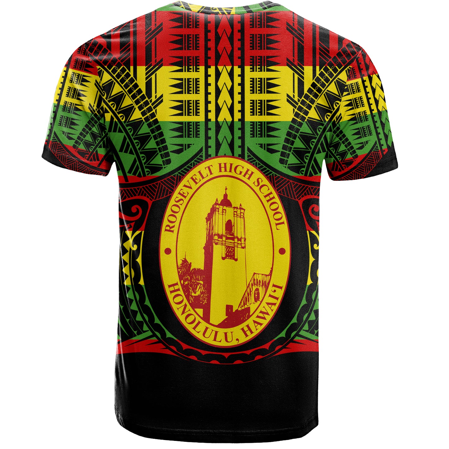 Hawaii T-Shirt President Theodore Roosevelt High School Reggae Color Polynesian