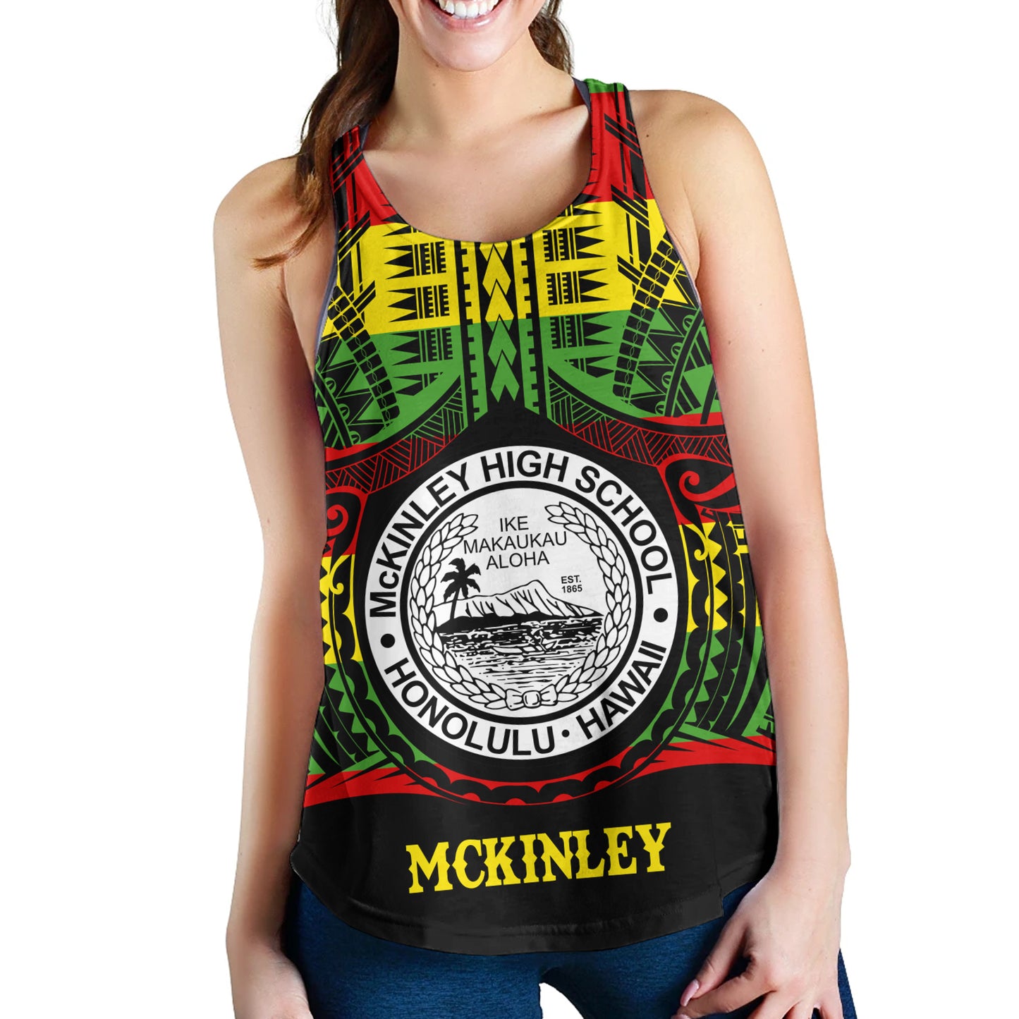 Hawaii Women Tank President William McKinley High School Reggae Color Polynesian